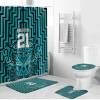 Custom Basketball New Zealand Bathroom Set Teal Maori Ta Moko Indigenous - Polynesian Pride