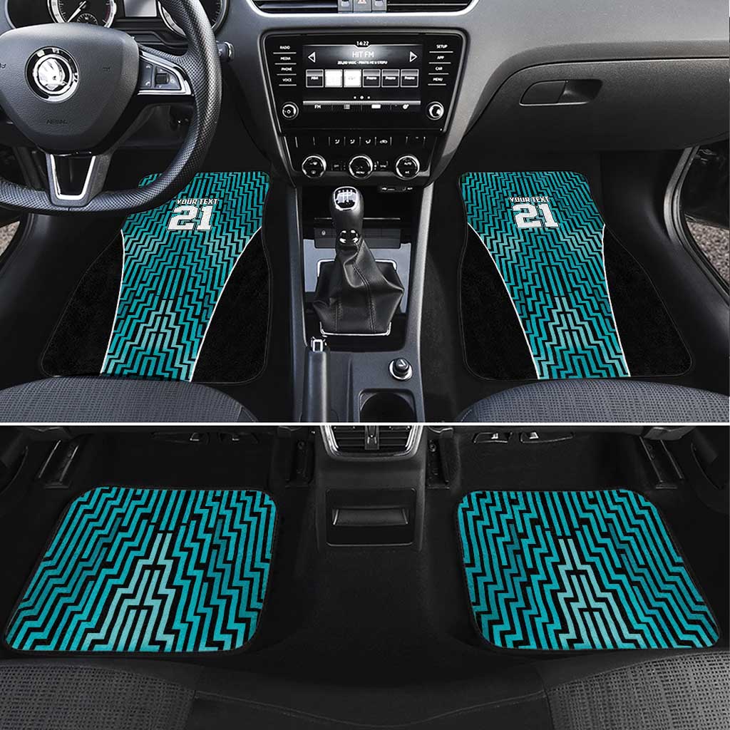 Custom Basketball New Zealand Car Mats Teal Maori Ta Moko Indigenous - Polynesian Pride