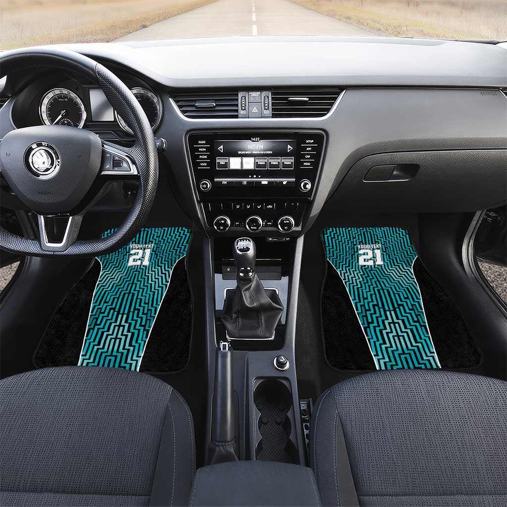 Custom Basketball New Zealand Car Mats Teal Maori Ta Moko Indigenous - Polynesian Pride