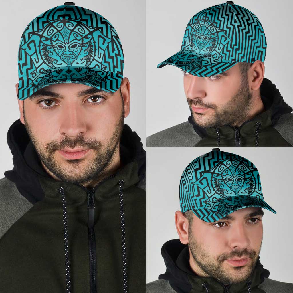 Basketball New Zealand Classic Cap Teal Maori Ta Moko Indigenous - Polynesian Pride