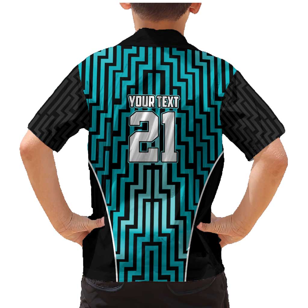 Custom Basketball New Zealand Family Matching Mermaid Dress and Hawaiian Shirt Teal Maori Ta Moko Indigenous - Polynesian Pride