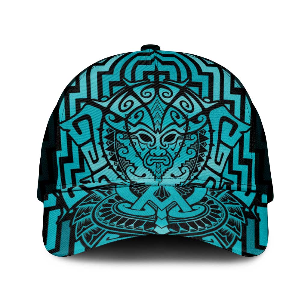 Basketball New Zealand Mesh Trucker Cap Teal Maori Ta Moko Indigenous - Polynesian Pride