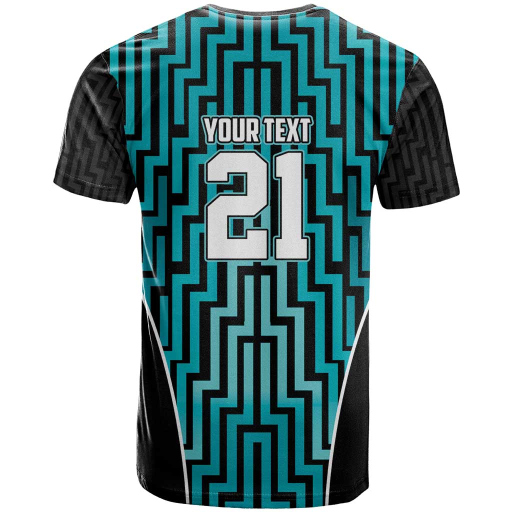 Custom Basketball New Zealand T Shirt Teal Maori Ta Moko Indigenous - Polynesian Pride
