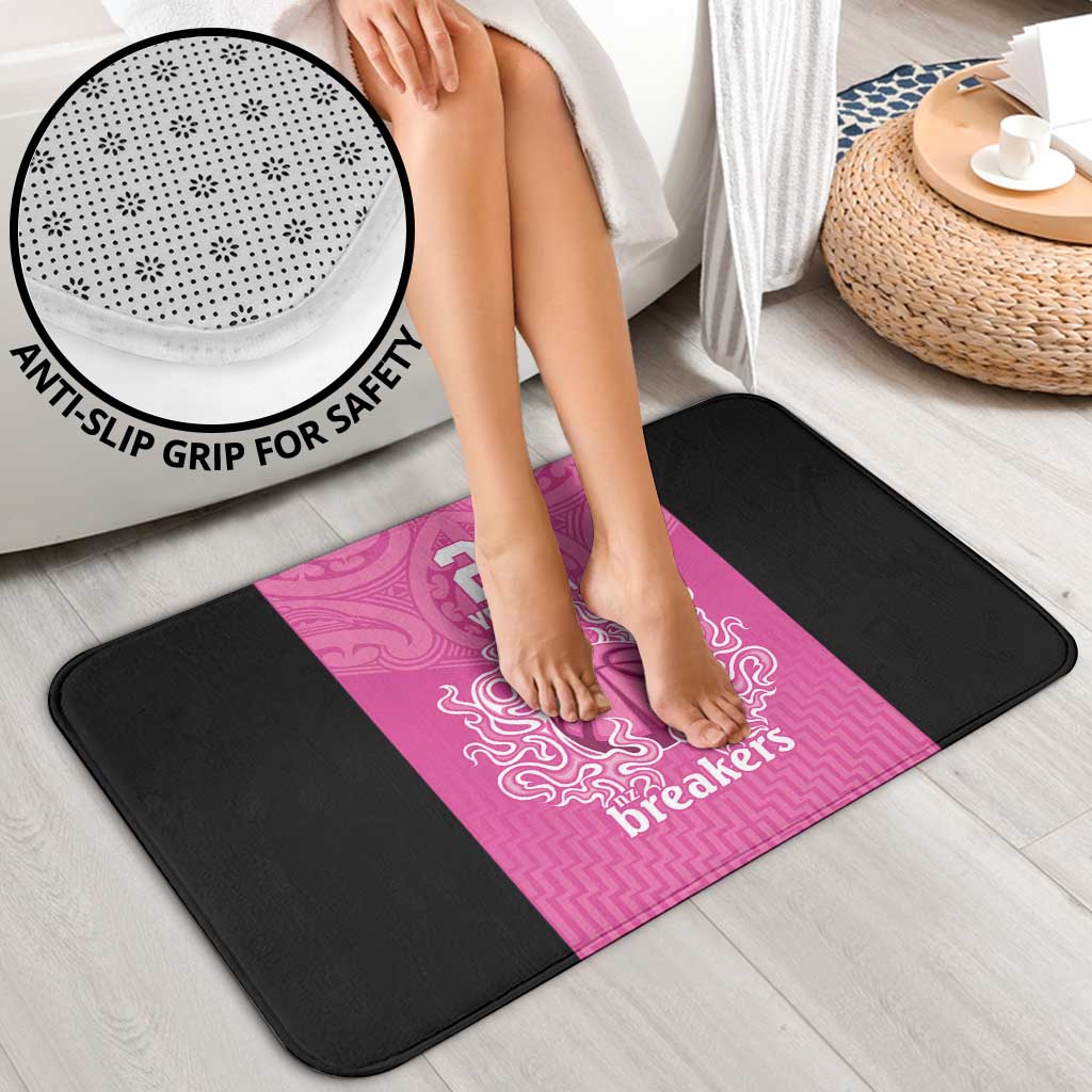 New Zealand Custom Bathroom Set Fire Basketball Maori Tribal Pink - Polynesian Pride