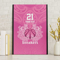 New Zealand Custom Canvas Wall Art Fire Basketball Maori Tribal Pink - Polynesian Pride