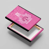 New Zealand Custom Canvas Wall Art Fire Basketball Maori Tribal Pink - Polynesian Pride