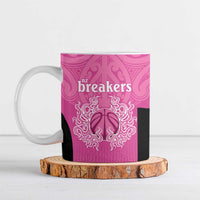 New Zealand Custom Ceramic Mug Fire Basketball Maori Tribal Pink - Polynesian Pride