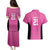 New Zealand Custom Couples Matching Puletasi and Hawaiian Shirt Fire Basketball Maori Tribal Pink - Polynesian Pride