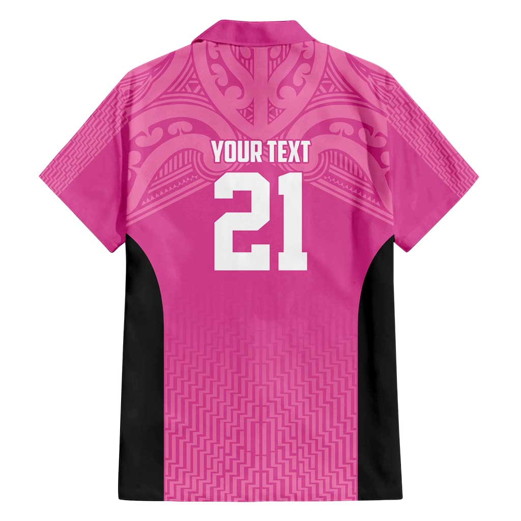 New Zealand Custom Family Matching Long Sleeve Bodycon Dress and Hawaiian Shirt Fire Basketball Maori Tribal Pink - Polynesian Pride