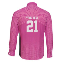 New Zealand Custom Family Matching Long Sleeve Bodycon Dress and Hawaiian Shirt Fire Basketball Maori Tribal Pink - Polynesian Pride