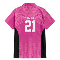 New Zealand Custom Family Matching Mermaid Dress and Hawaiian Shirt Fire Basketball Maori Tribal Pink - Polynesian Pride