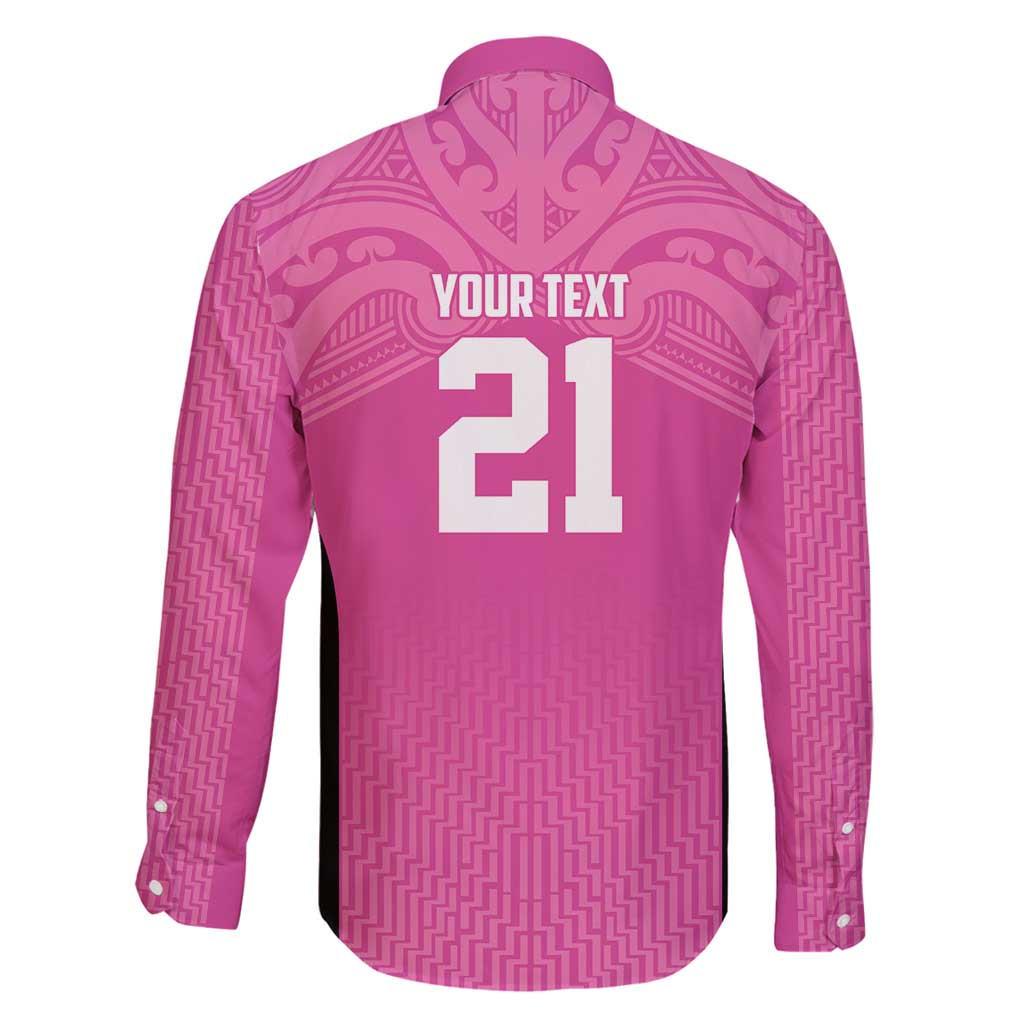 New Zealand Custom Family Matching Tank Maxi Dress and Hawaiian Shirt Fire Basketball Maori Tribal Pink - Polynesian Pride