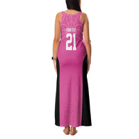 New Zealand Custom Family Matching Tank Maxi Dress and Hawaiian Shirt Fire Basketball Maori Tribal Pink - Polynesian Pride