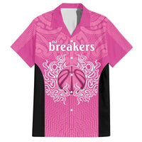 New Zealand Custom Hawaiian Shirt Fire Basketball Maori Tribal Pink - Polynesian Pride