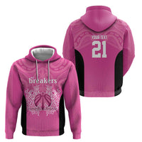 New Zealand Custom Hoodie Fire Basketball Maori Tribal Pink - Polynesian Pride
