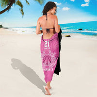 New Zealand Custom Sarong Fire Basketball Maori Tribal Pink - Polynesian Pride