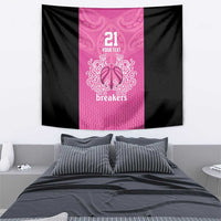 New Zealand Custom Tapestry Fire Basketball Maori Tribal Pink - Polynesian Pride