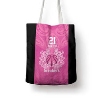 New Zealand Custom Tote Bag Fire Basketball Maori Tribal Pink - Polynesian Pride