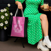 New Zealand Custom Tote Bag Fire Basketball Maori Tribal Pink - Polynesian Pride