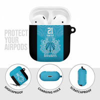 New Zealand Custom AirPods Case Fire Basketball Maori Tribal Sky Blue - Polynesian Pride