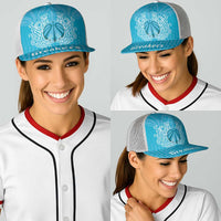 New Zealand Baseball Net Cap Fire Basketball Maori Tribal Sky Blue - Polynesian Pride