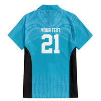 New Zealand Custom Family Matching Mermaid Dress and Hawaiian Shirt Fire Basketball Maori Tribal Sky Blue - Polynesian Pride