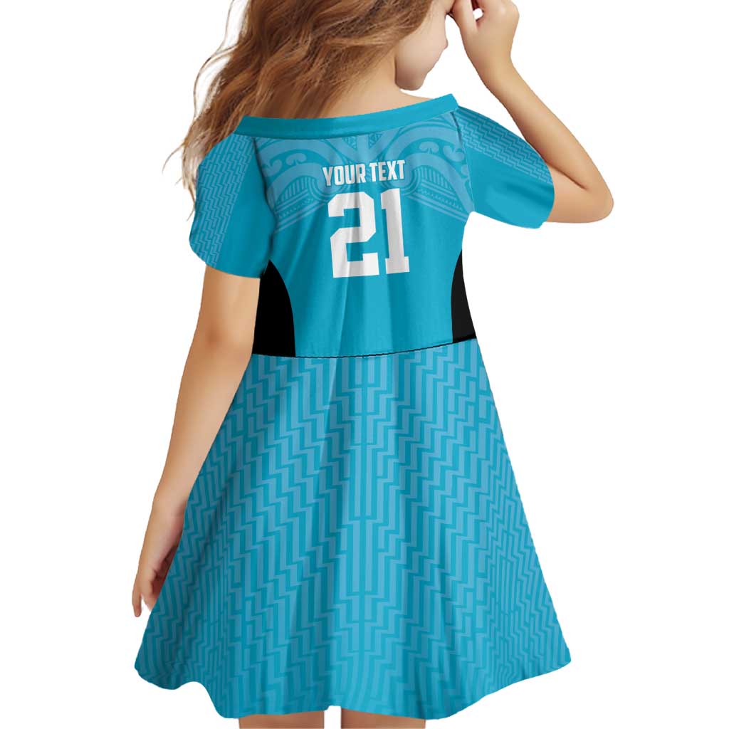 New Zealand Custom Family Matching Off Shoulder Short Dress and Hawaiian Shirt Fire Basketball Maori Tribal Sky Blue LT9 - Polynesian Pride