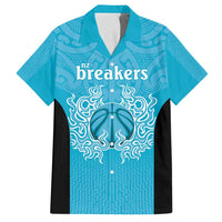 New Zealand Custom Family Matching Off Shoulder Short Dress and Hawaiian Shirt Fire Basketball Maori Tribal Sky Blue LT9 Dad's Shirt - Short Sleeve Blue - Polynesian Pride