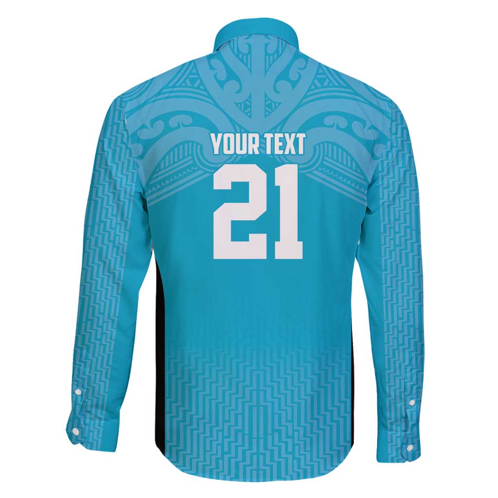 New Zealand Custom Family Matching Tank Maxi Dress and Hawaiian Shirt Fire Basketball Maori Tribal Sky Blue - Polynesian Pride