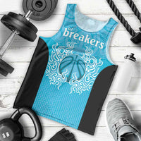 New Zealand Custom Men Tank Top Fire Basketball Maori Tribal Sky Blue - Polynesian Pride