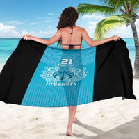 New Zealand Custom Sarong Fire Basketball Maori Tribal Sky Blue - Polynesian Pride