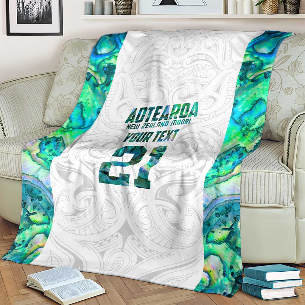 Custom New Zealand Aotearoa Blanket Green Maori Paua Shell Indigenous - Polynesian Pride