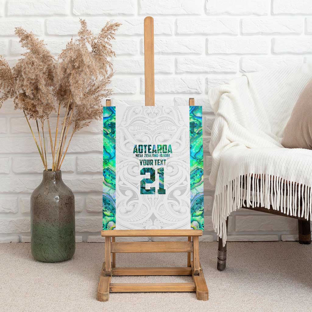 Custom New Zealand Aotearoa Canvas Wall Art Green Maori Paua Shell Indigenous - Polynesian Pride