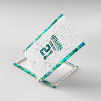 Custom New Zealand Aotearoa Canvas Wall Art Green Maori Paua Shell Indigenous - Polynesian Pride