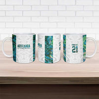 Custom New Zealand Aotearoa Ceramic Mug Green Maori Paua Shell Indigenous - Polynesian Pride