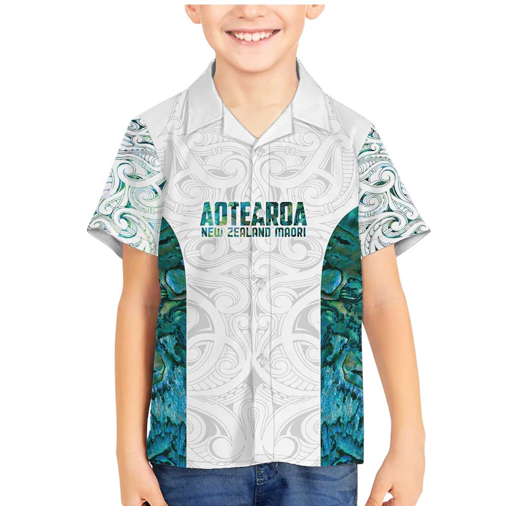 Custom New Zealand Aotearoa Family Matching Mermaid Dress and Hawaiian Shirt Green Maori Paua Shell Indigenous - Polynesian Pride