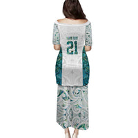 Custom New Zealand Aotearoa Family Matching Puletasi and Hawaiian Shirt Green Maori Paua Shell Indigenous - Polynesian Pride