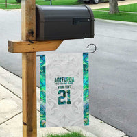 Custom New Zealand Aotearoa Garden Flag Green Maori Paua Shell Indigenous - Polynesian Pride