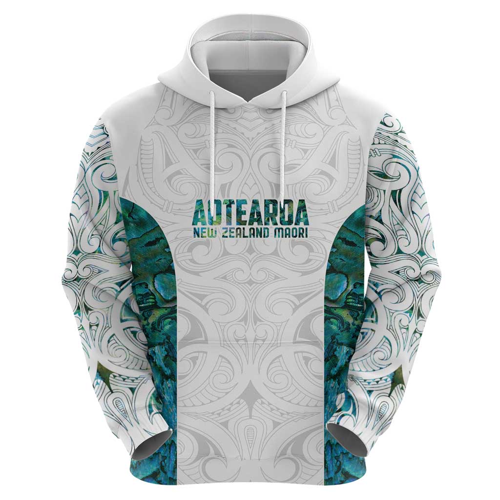 Custom New Zealand Aotearoa Hoodie Green Maori Paua Shell Indigenous - Polynesian Pride