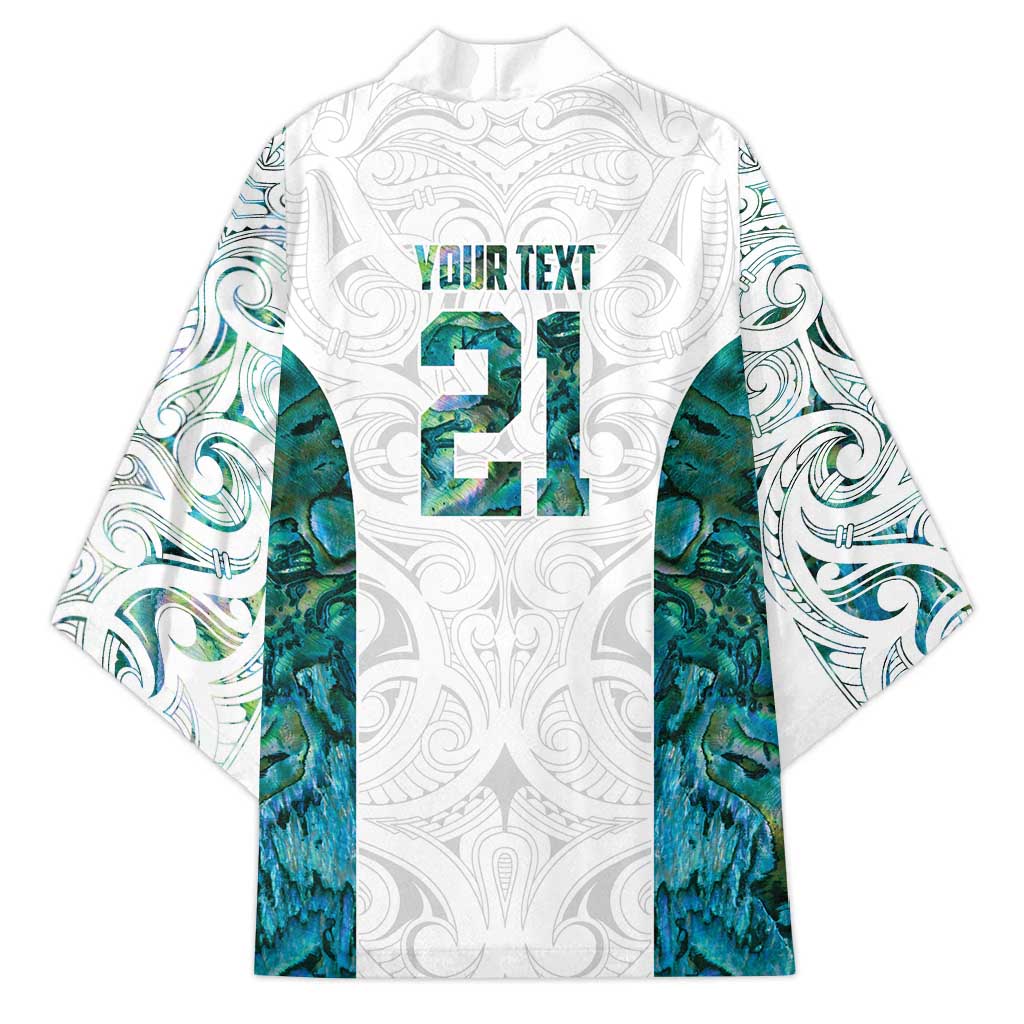 Custom New Zealand Aotearoa Kimono Green Maori Paua Shell Indigenous LT9 - Polynesian Pride