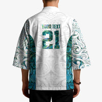Custom New Zealand Aotearoa Kimono Green Maori Paua Shell Indigenous LT9 - Polynesian Pride
