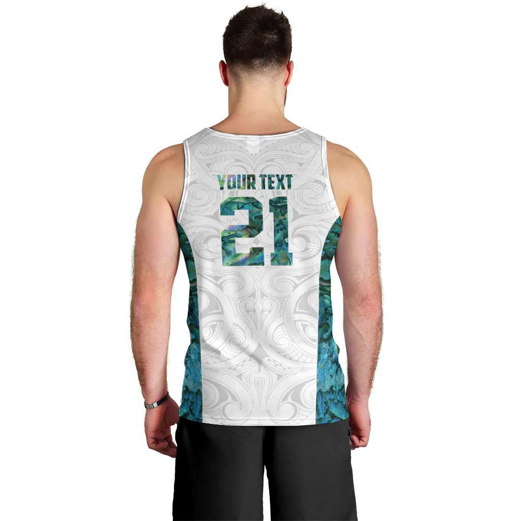 Custom New Zealand Aotearoa Men Tank Top Green Maori Paua Shell Indigenous - Polynesian Pride