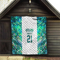 Custom New Zealand Aotearoa Quilt Green Maori Paua Shell Indigenous - Polynesian Pride