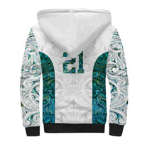 Custom New Zealand Aotearoa Sherpa Hoodie Green Maori Paua Shell Indigenous LT9 - Polynesian Pride