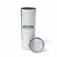 Custom New Zealand Aotearoa Skinny Tumbler Green Maori Paua Shell Indigenous LT9 - Polynesian Pride