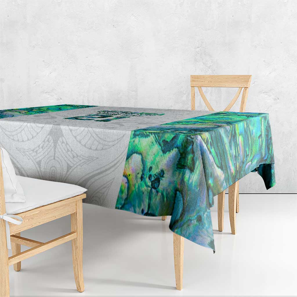 Custom New Zealand Aotearoa Tablecloth Green Maori Paua Shell Indigenous - Polynesian Pride