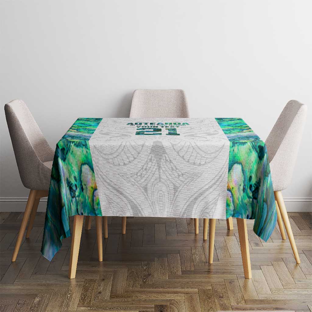 Custom New Zealand Aotearoa Tablecloth Green Maori Paua Shell Indigenous - Polynesian Pride