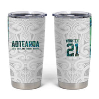 Custom New Zealand Aotearoa Tumbler Cup Green Maori Paua Shell Indigenous - Polynesian Pride