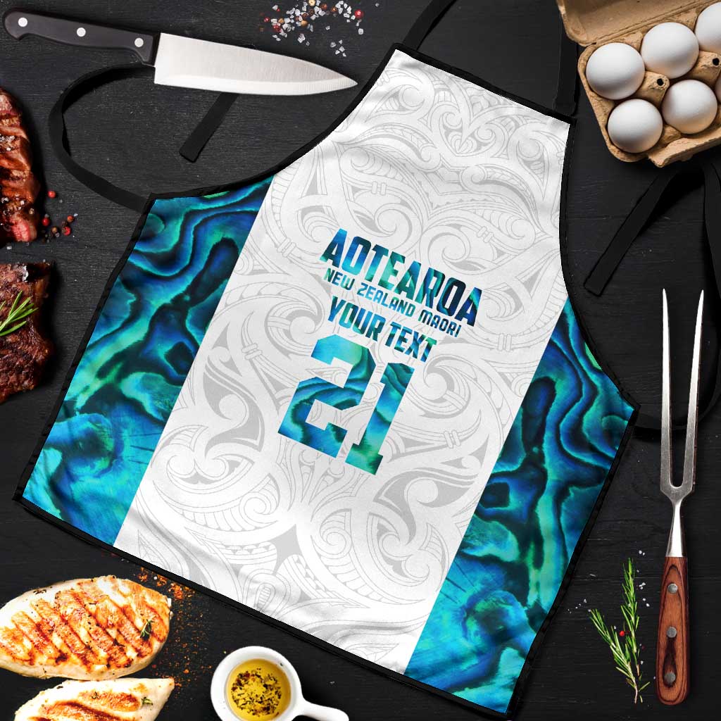 Custom New Zealand Aotearoa Apron Maori Paua Shell Indigenous - Polynesian Pride