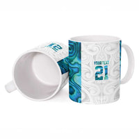 Custom New Zealand Aotearoa Ceramic Mug Maori Paua Shell Indigenous - Polynesian Pride